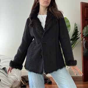 black penny lane afghan suede jacket